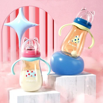 240 Детских Бутылочек Бутылочка Для Кормления Детская Крупнокалиберная Молочная Бутылочка с Соломенной Ручкой Для Новорожденных Соломенная Бутылочка Без BPA