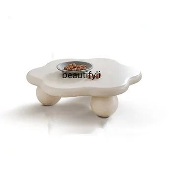 Чайный столик с кремовым облаком особой формы, простая современная гостиная, домашний свет, роскошный Мини-ПОДСОЛНУХ из массива дерева