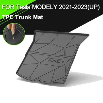 Коврик для задней крышки багажника автомобиля TPE, Водонепроницаемые нескользящие резиновые Аксессуары для грузового лайнера Tesla MODEL 3/Y/S/X