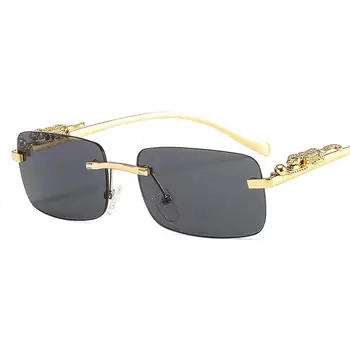 Модные солнцезащитные очки с украшением в виде гепарда в стиле ретро для женщин и мужчин, Модные солнцезащитные очки с прозрачными океанскими линзами, Летние очки с оттенками UV400