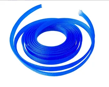 50 м 12 мм Синий изоляционный кабель в оплетке, рукав для защиты проводов, Плотный плетеный ПЭТ-расширяемый рукав, Проволочный ввод