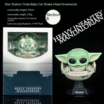 Звездные войны Q версия Baby Yoda Mandalorian 7 Baby Yoda car bobblehead украшение ручной работы унисекс милые разнообразные стили