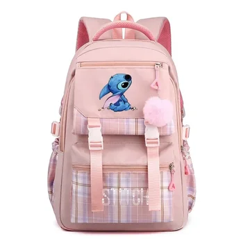 Школьный рюкзак Disney Stitch для учащихся начальной и средней школы для Мужчин и Женщин, Рюкзак Большой емкости, Сумка для компьютера