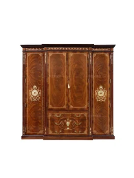 Британский шкаф из массива дерева Европейский роскошный шкаф для хранения вещей четырехдверный шкаф-купе новая классическая корпусная мебель